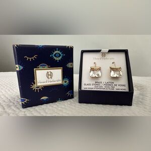 ✨New in Box✨House of Harlow: Clear Glass Stone Earrings